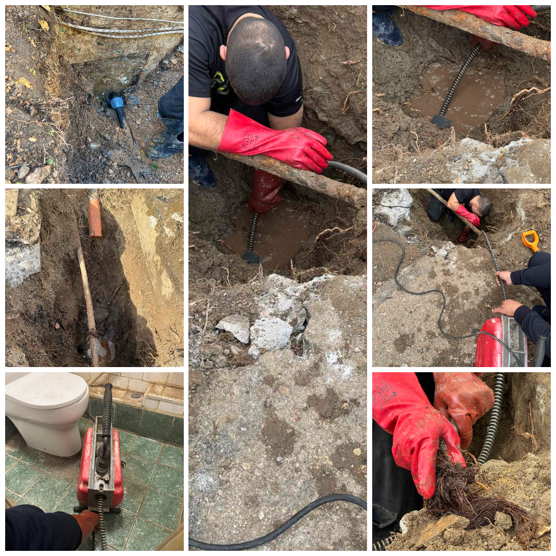 При сигнал за силно забавено оттичане и връщане на вода, извършихме диагностика и локализирахме запушването по трасето. Работихме с професионална машина за отпушване (спирала), като преминахме през проблемния участък и извадихме натрупани отпадъци и корени, които бяха блокирали тръбата. След отпушването направихме проверка на оттичането и тест с вода, за да гарантираме нормален поток.